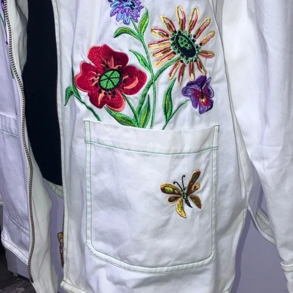 Bob Mackey White denim embroidered jacket - Picture 4 of 12